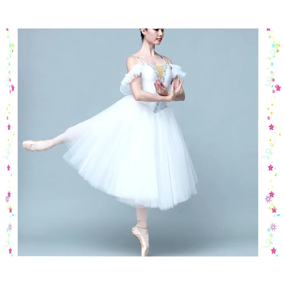 Simple Elegant Ballet Dress With or without Wings - Snow/ Les Sylphide Arabesque Life Simple Elegant Ballet Dress With or without Wings - Snow/ Les Sylphide Arabesque Life