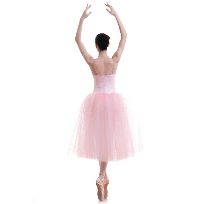 Basic Tulle Puff Sleeve Long Romantic Ballet Tutu - Choose Color
