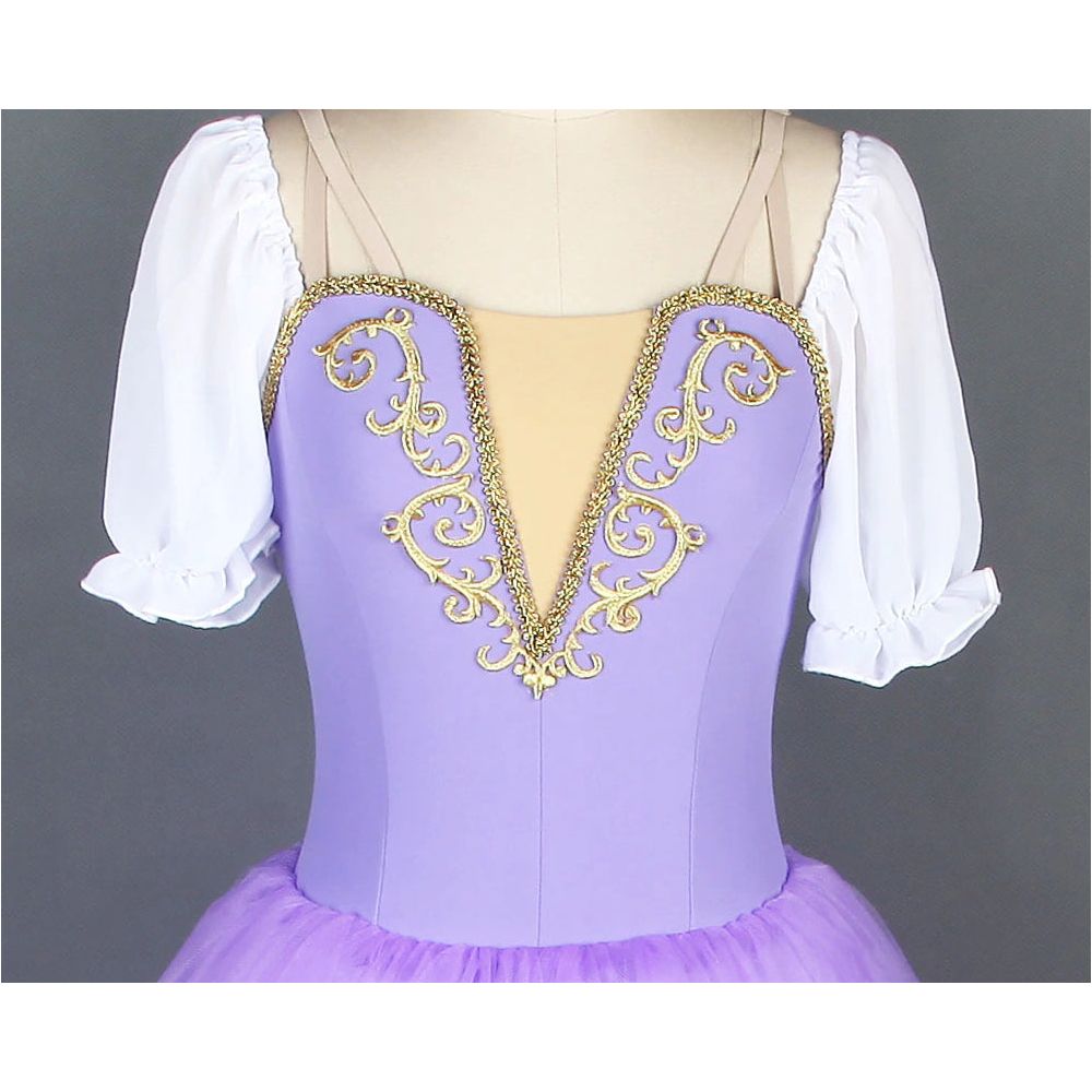 Basic Tulle Puff Sleeve Long Romantic Ballet Tutu - Choose Color