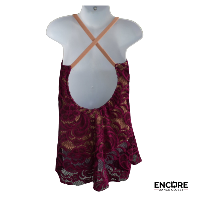 Burgundy Lace Lyrical Overlay