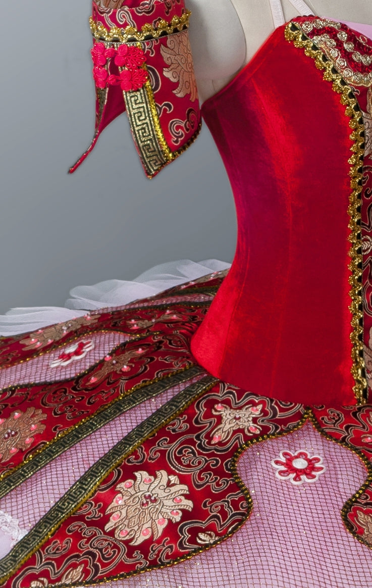 Professional Chinese Doll Ballet Tutu (Red or Blue)