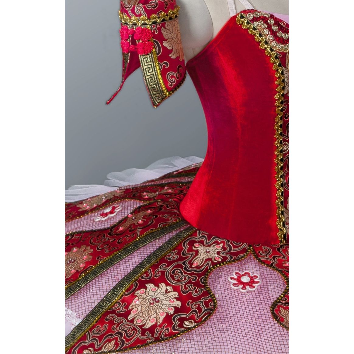 Professional Chinese Doll Ballet Tutu (Red or Blue)