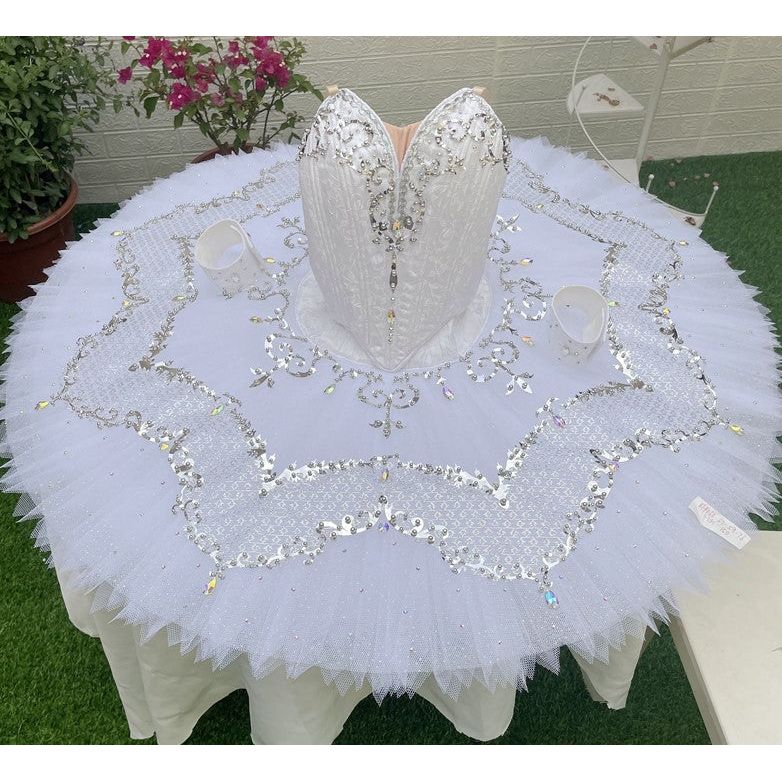 Premium La Bayadere White Pancake Tutu - Also With Sleeves