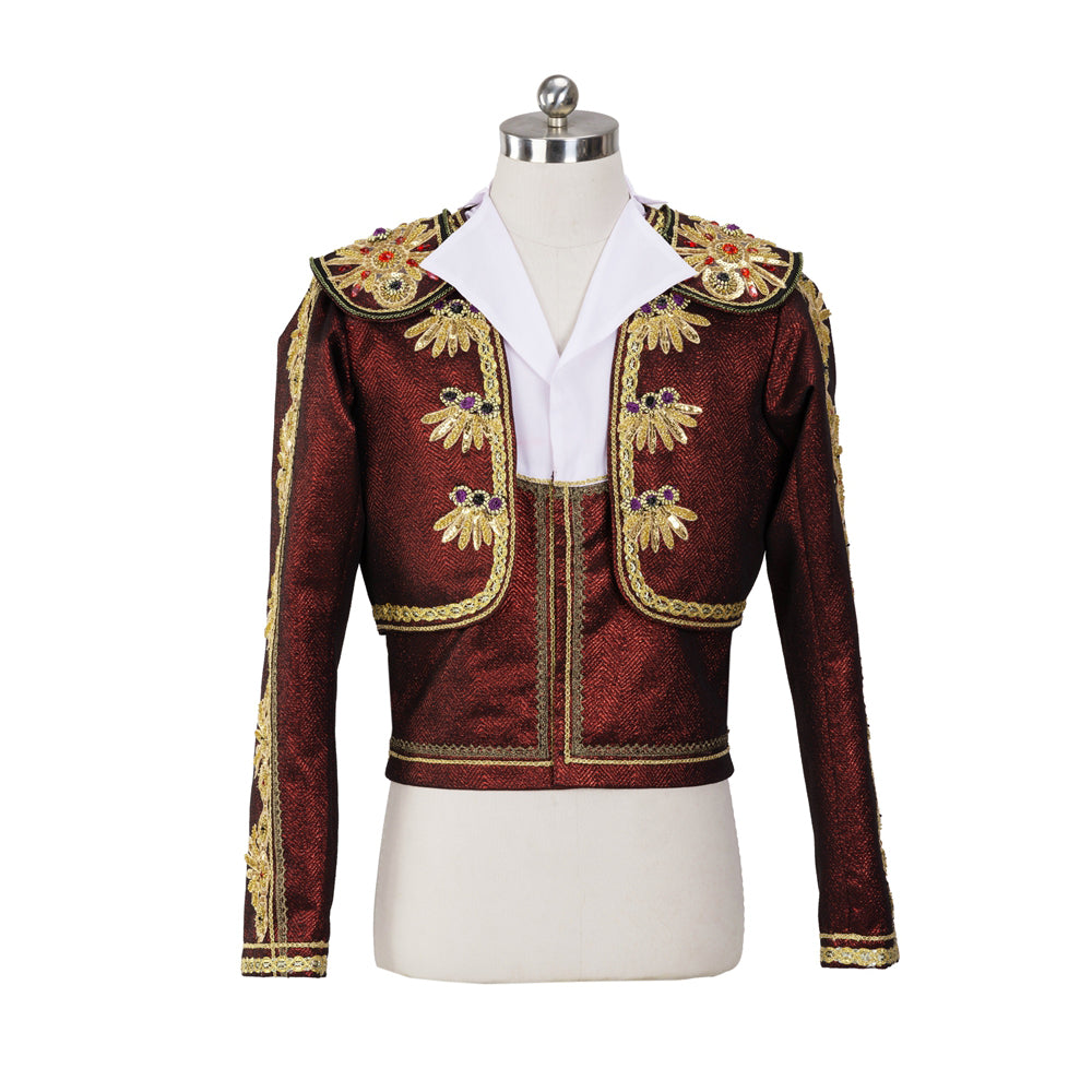 Men's Professional Spanish Ballet Tunic - Black or Dark Red