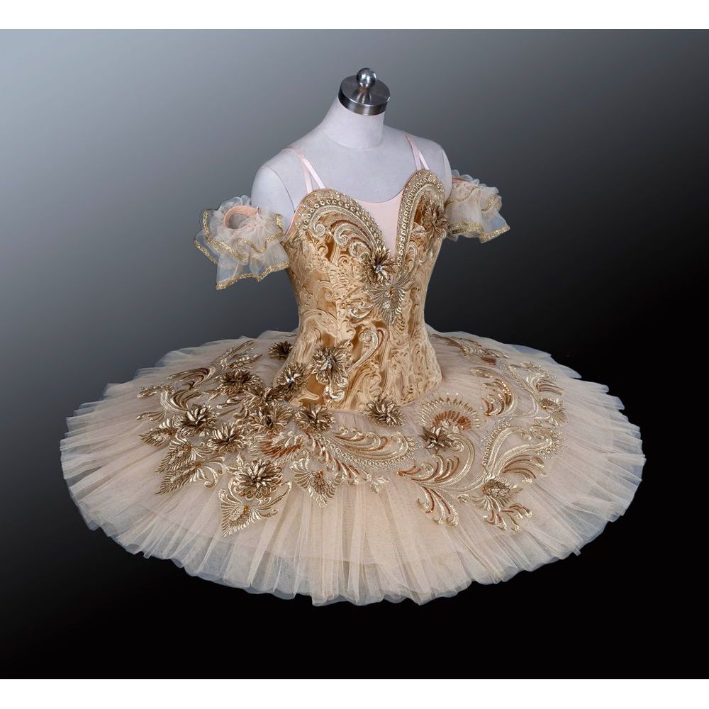 Gold Flowers Competition Ballet Tutu (Choose bodice color)
