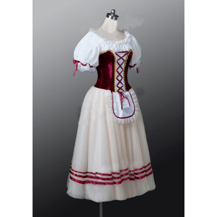 Deep Red Peasant Tutu Dress -  Comes in 3 colors
