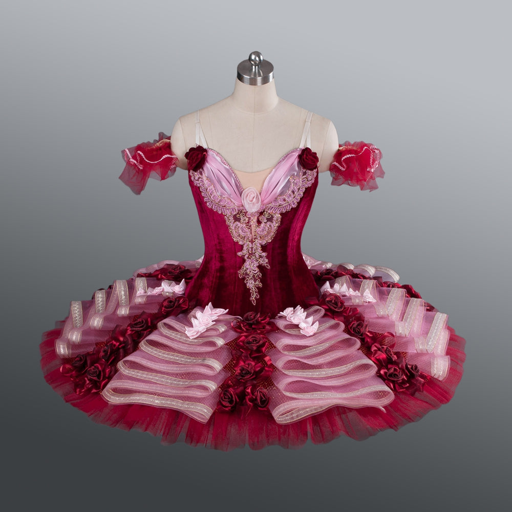 Professional  Doll Burgundy Classical Pancake Tutu