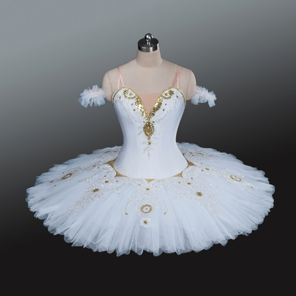 Classical White And Gold Pancake Tutu