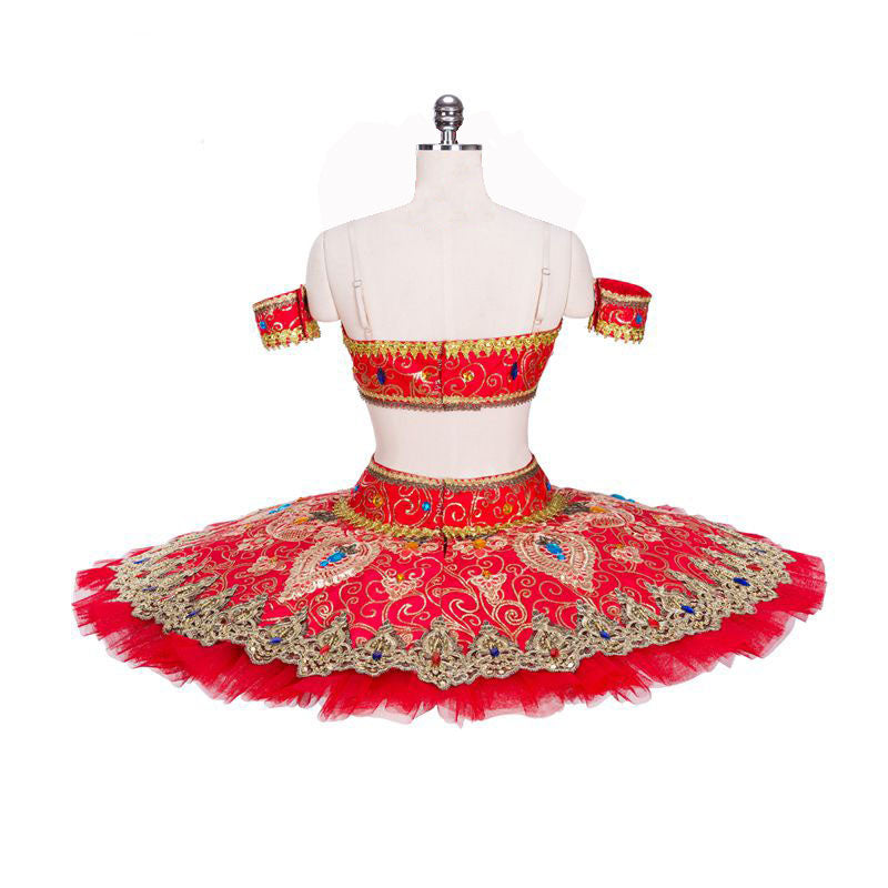 La Bayadere Odalisque Premium  Pancake Tutu In Red, Orange or Green
