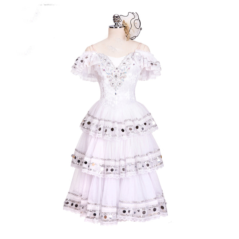 White Romantic Ballet Spanish Ballet Dress