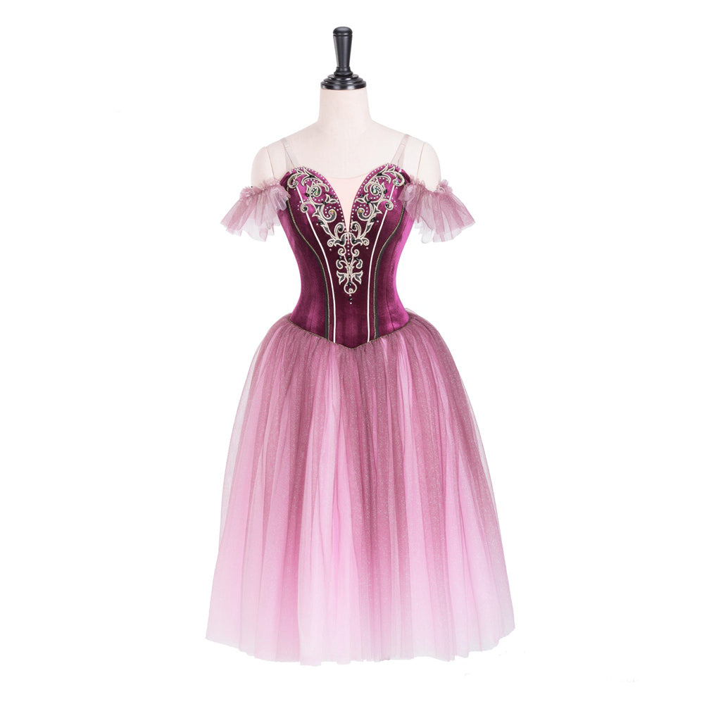 Romantic Wine Rose Petal Professional Tutu Dress