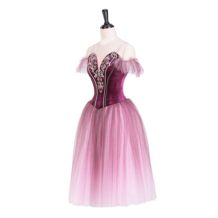 Romantic Wine Rose Petal Professional Tutu Dress