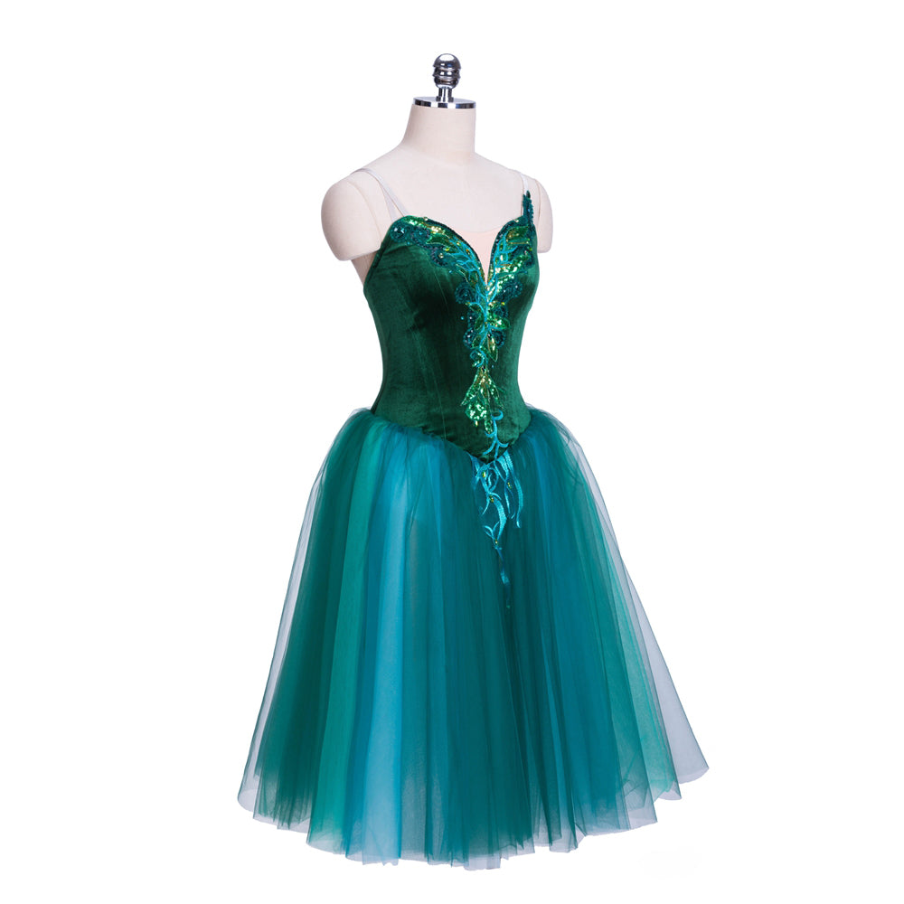Professional Green Flower Romantic Ballet Dress - White or Blue