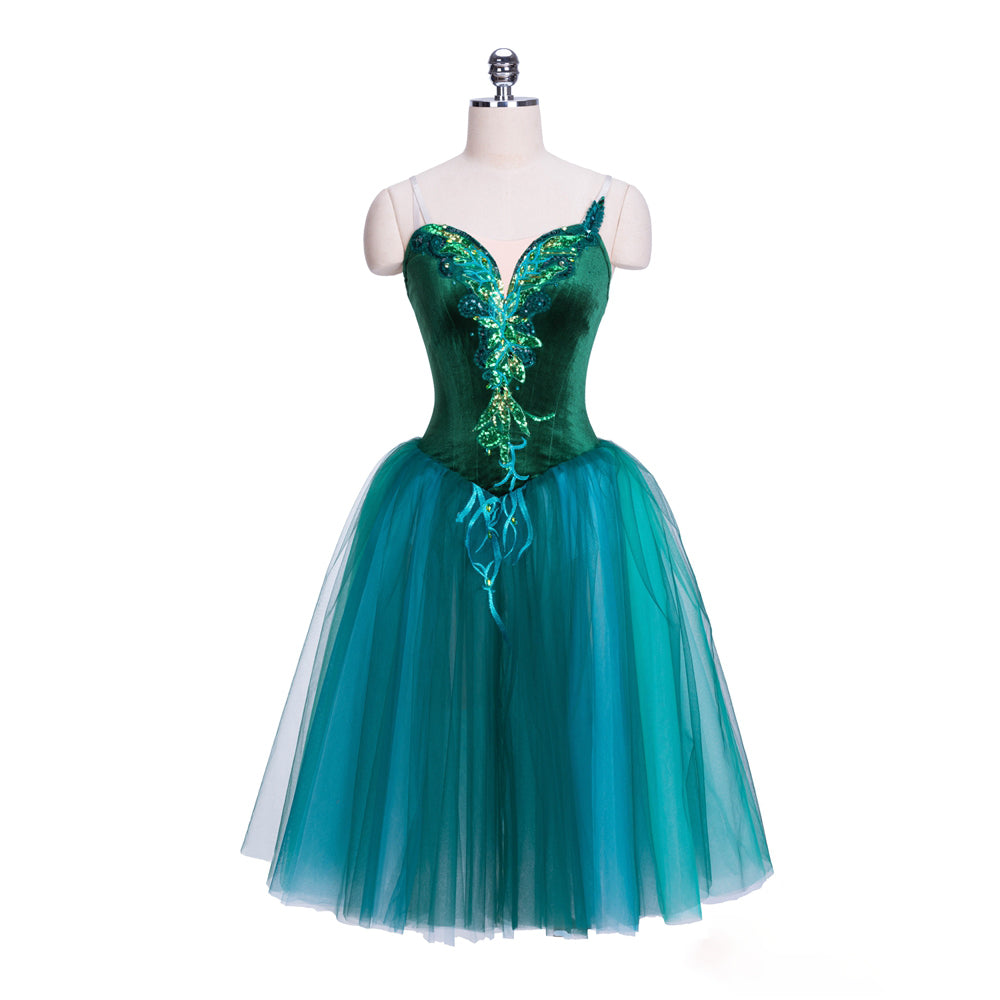Professional Green Flower Romantic Ballet Dress - White or Blue