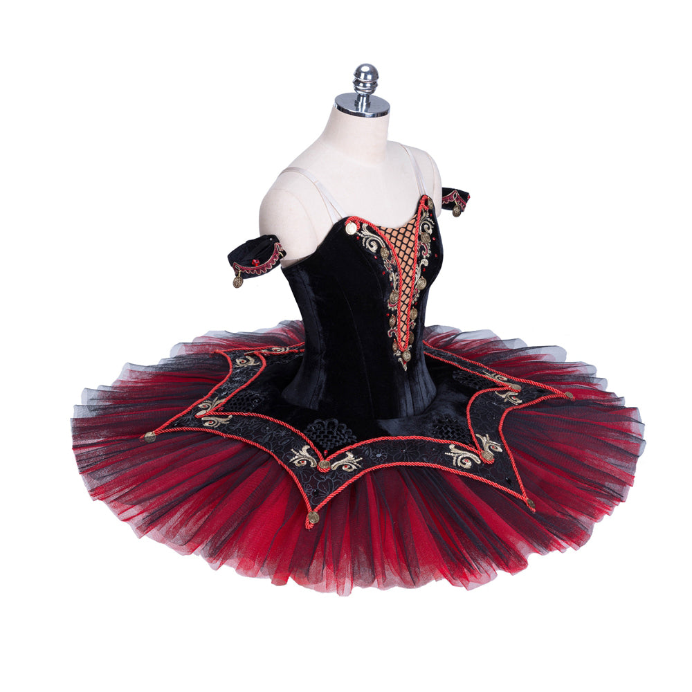Gypsy Spanish Gold and Red Pancake Tutu