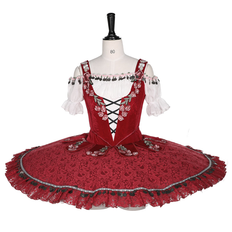 Gypsy Spanish Peasant Red Pancake Tutu