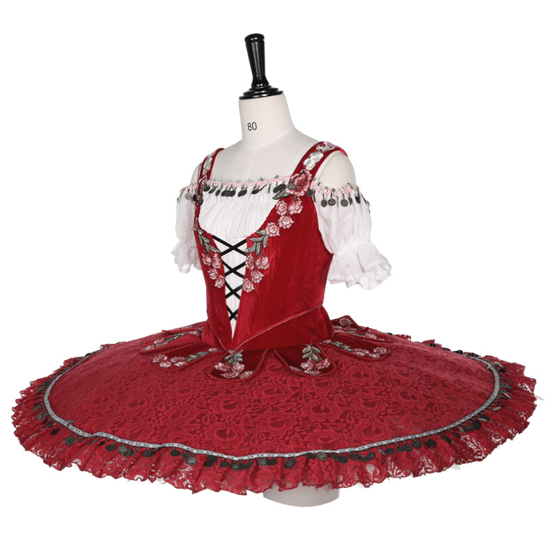 Gypsy Spanish Peasant Red Pancake Tutu