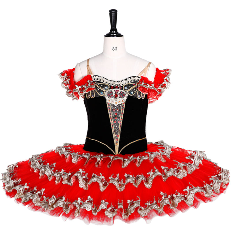 Legacy Spanish Black or Red Style Premium Pancake Tutu