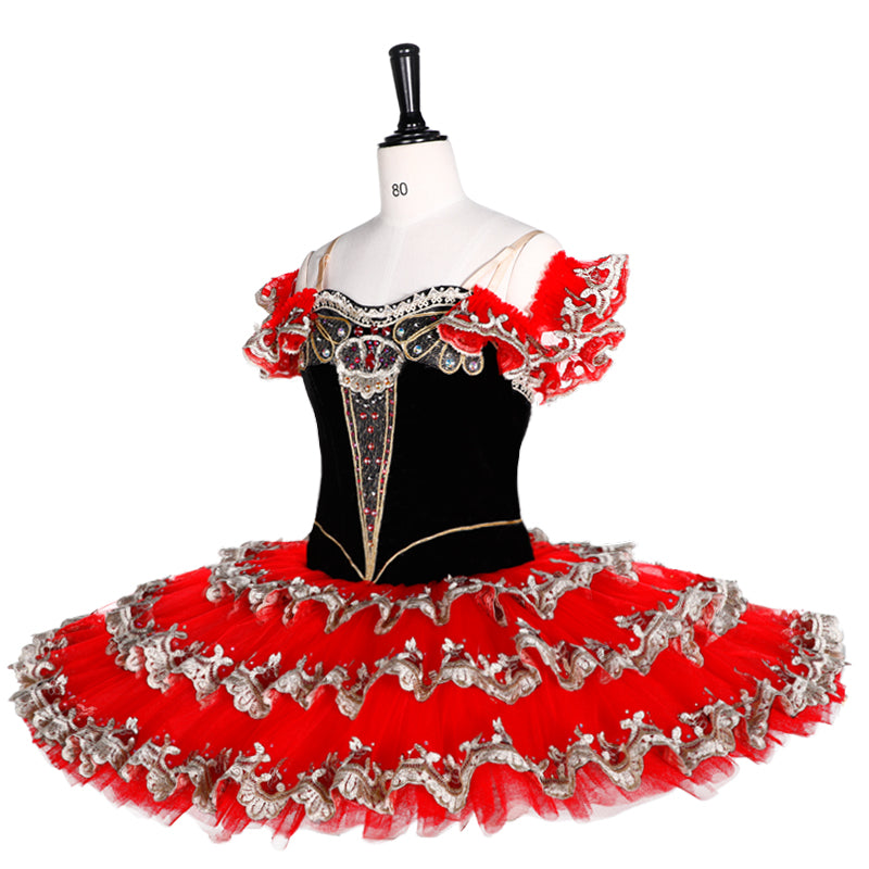 Legacy Spanish Black or Red Style Premium Pancake Tutu