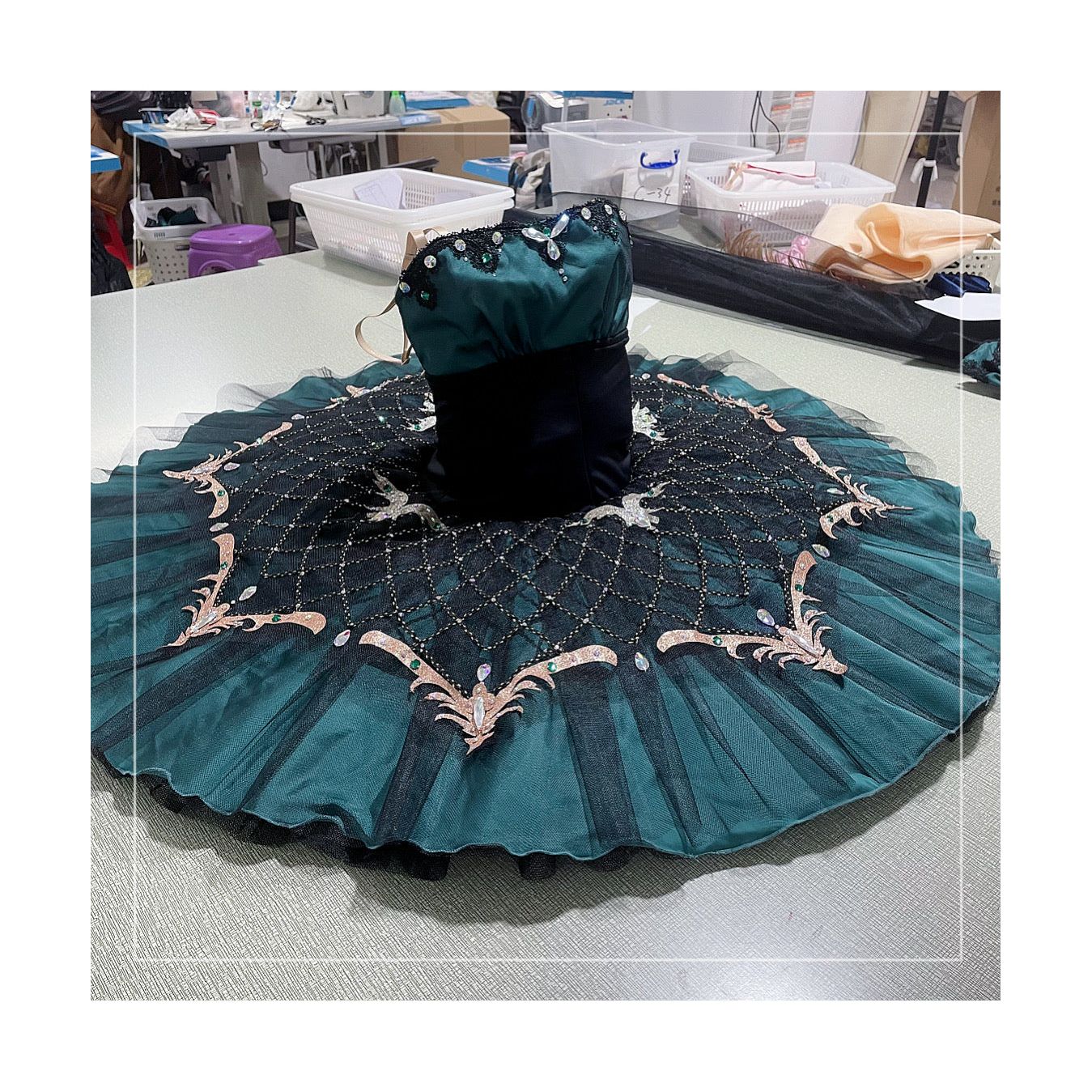 Golden Ara Green Royal Elegant Pancake Tutu