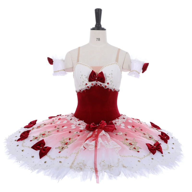 Professional Peasant Doll Red and White Pancake Tutu