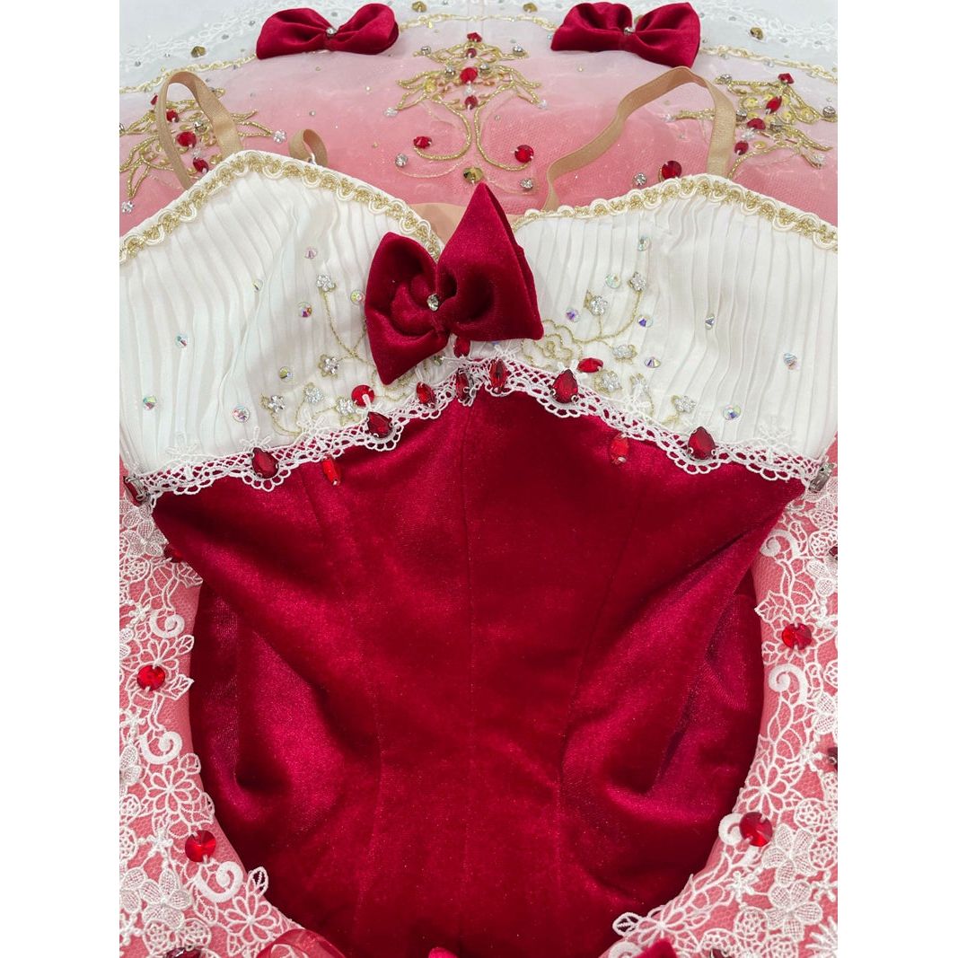 Professional Peasant Doll Red and White Pancake Tutu