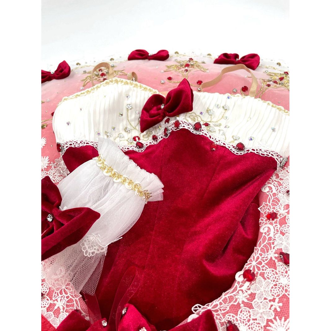 Professional Peasant Doll Red and White Pancake Tutu