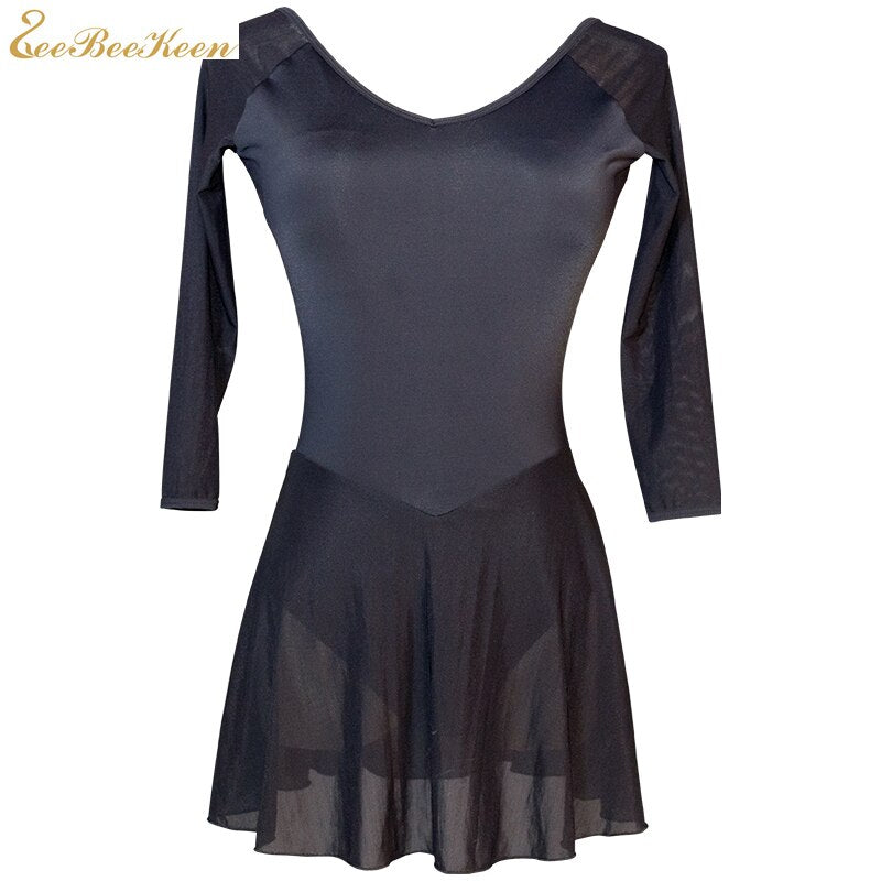 Ballerina Practice  High Quality Leotard with Attached Skirt