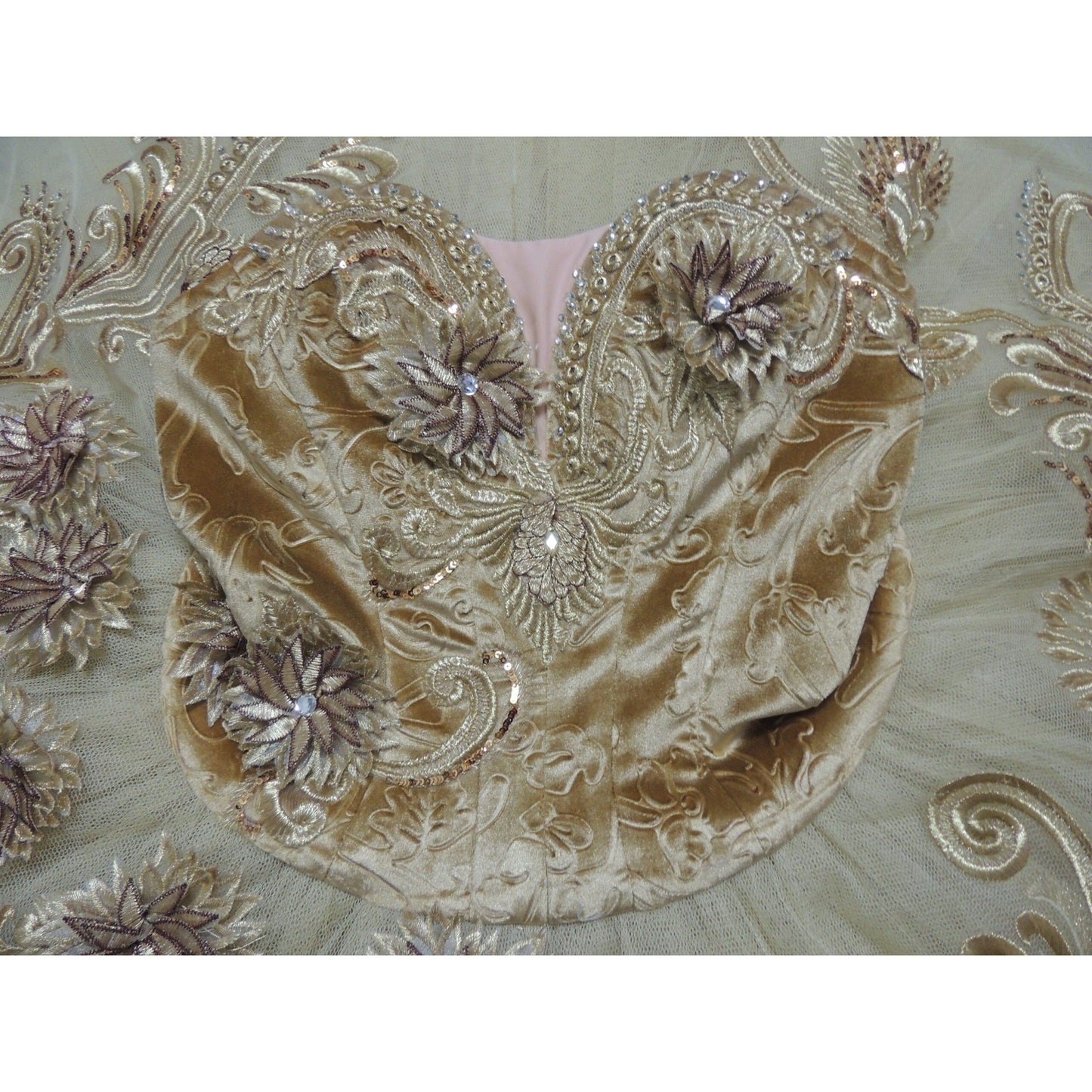 Gold Flowers Competition Ballet Tutu (Choose bodice color)
