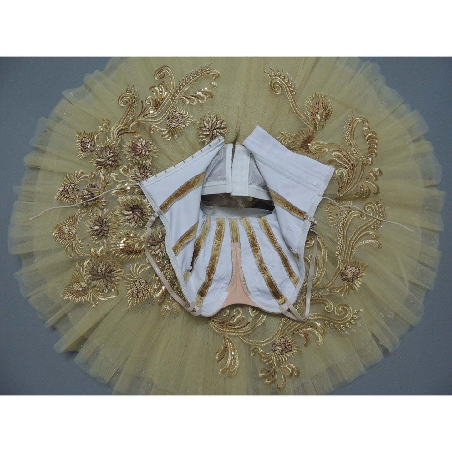 Gold Flowers Competition Ballet Tutu (Choose bodice color)