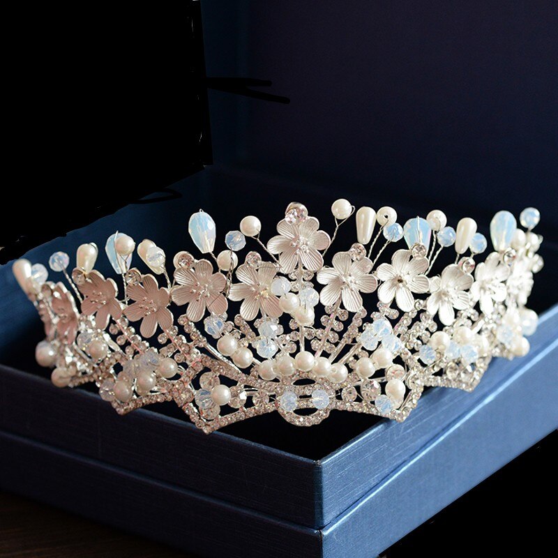 Handmade Pearl Rhinestone Flower Princess Headpiece