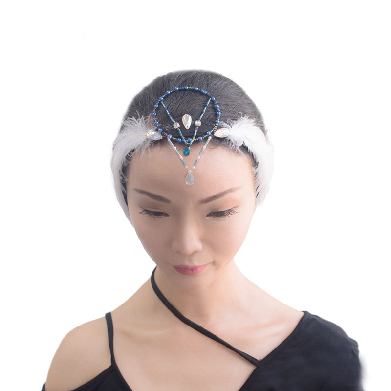 Premium White Feather Swan Lake Headpiece - Black or White