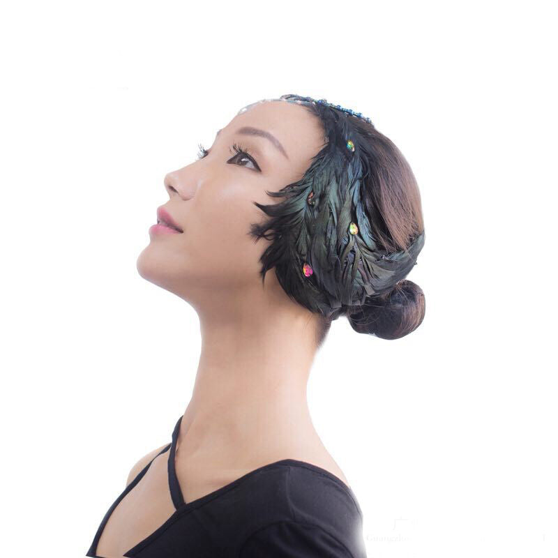 Premium White Feather Swan Lake Headpiece - Black or White