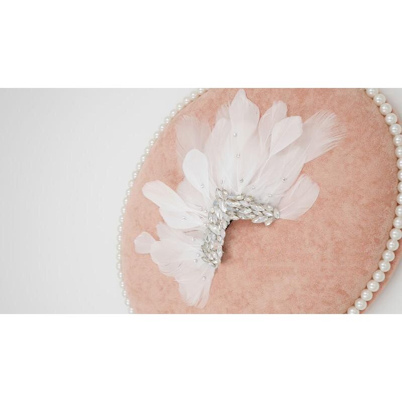 New Design White Feather Swan Head Piece