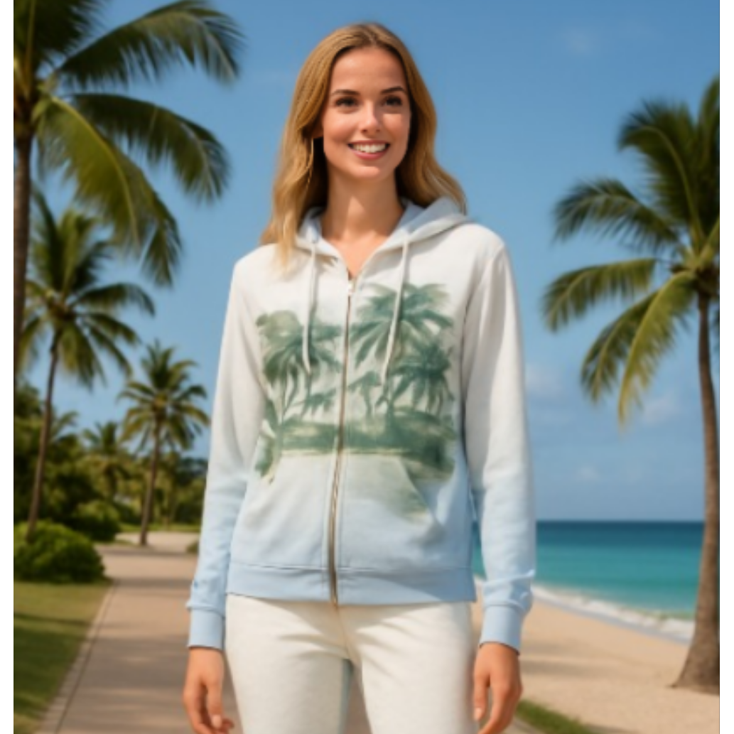 Bahama Nights Tropical Zip Hoodie