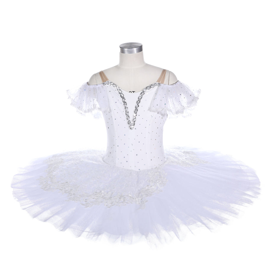 White Classical Simple Pancake Tutu - Choose Variation Style!