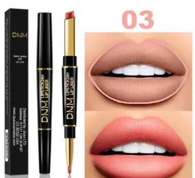 Double-Ended Waterproof Stage Non-Stick Lipstick & Lip Liner 2-in-1