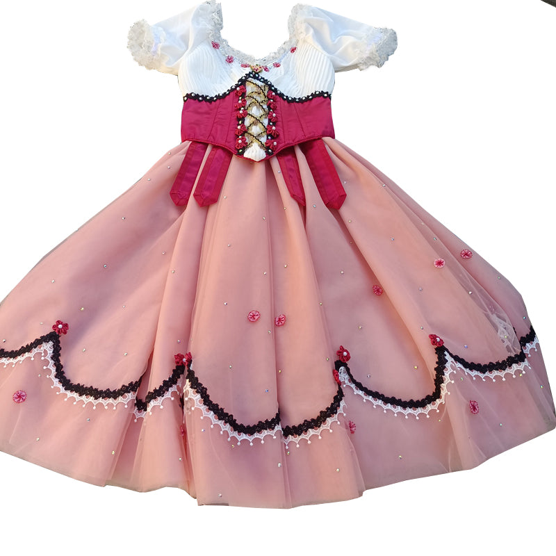 Peasant Premium Peasant Dress - Green, Rose and Red