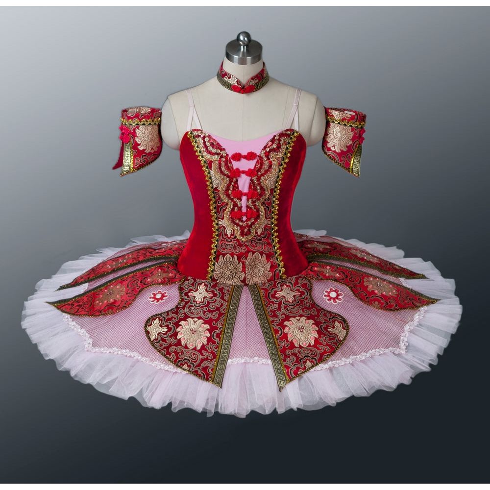 Professional Chinese Doll Ballet Tutu (Red or Blue)