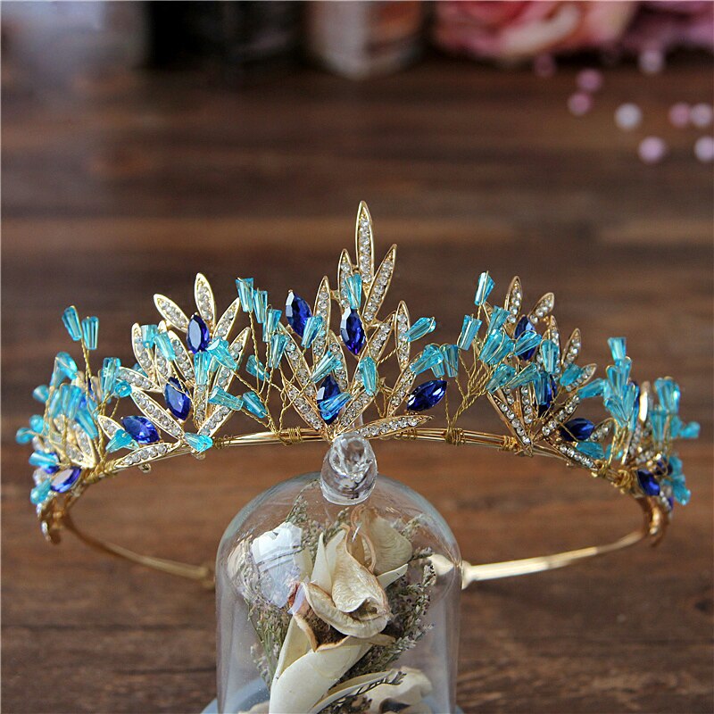 Ballet Performance Crown Blue Crystal Tiara Headpiece