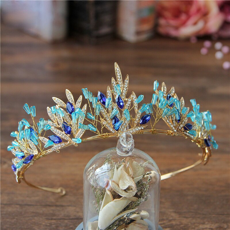Ballet Performance Crown Blue Crystal Tiara Headpiece