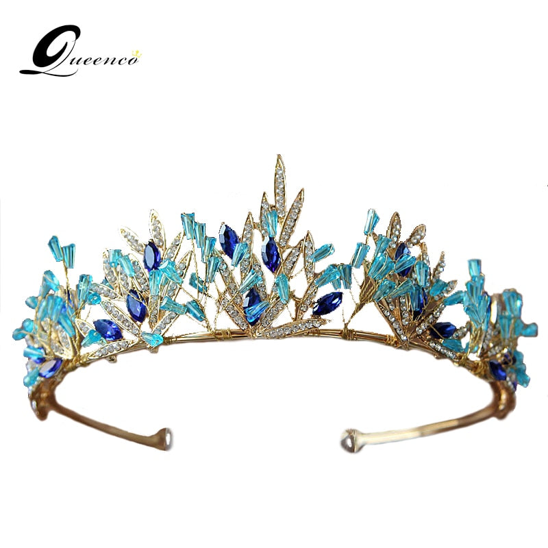 Ballet Performance Crown Blue Crystal Tiara Headpiece
