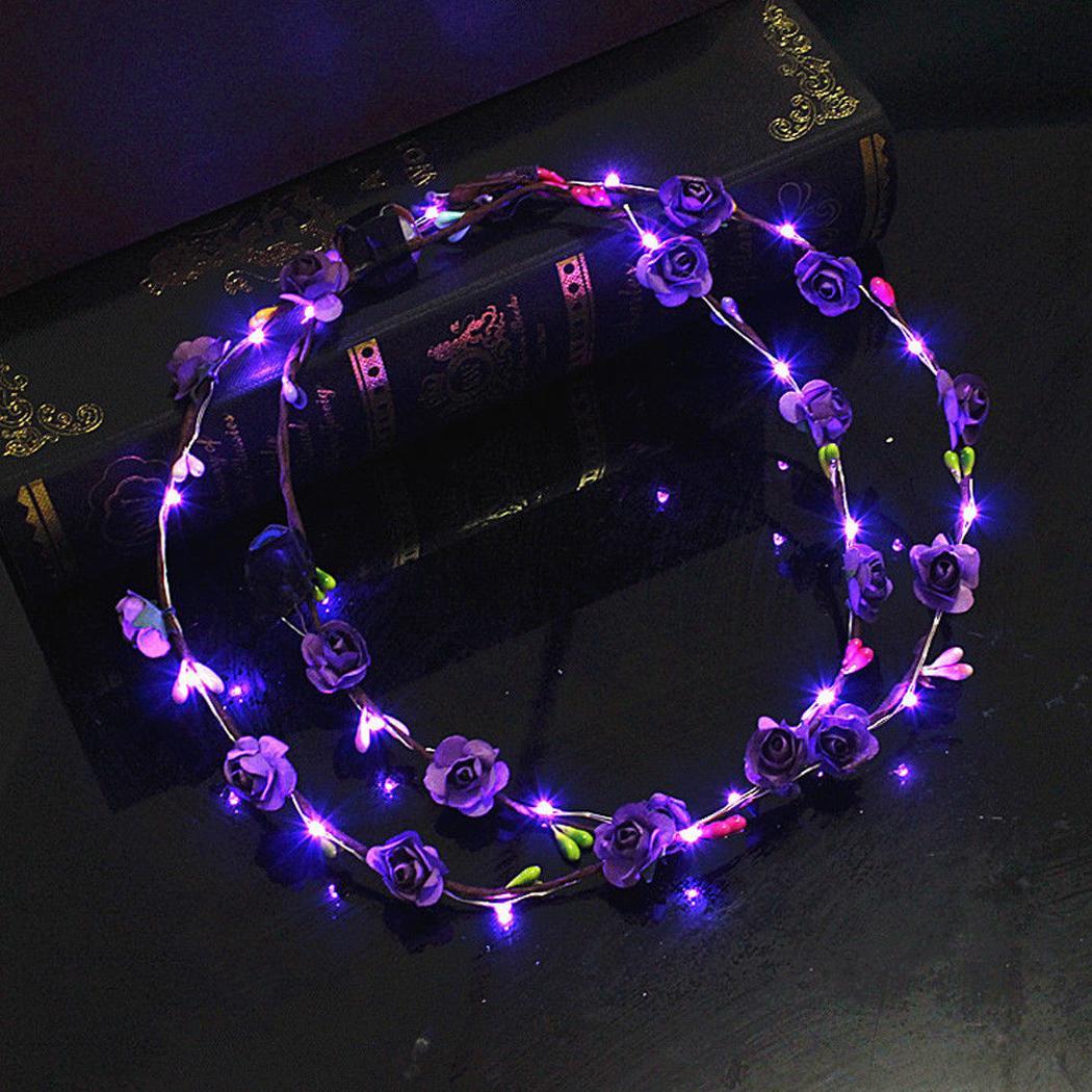 Ring Flowers Ornament LED Glowing Headpiece