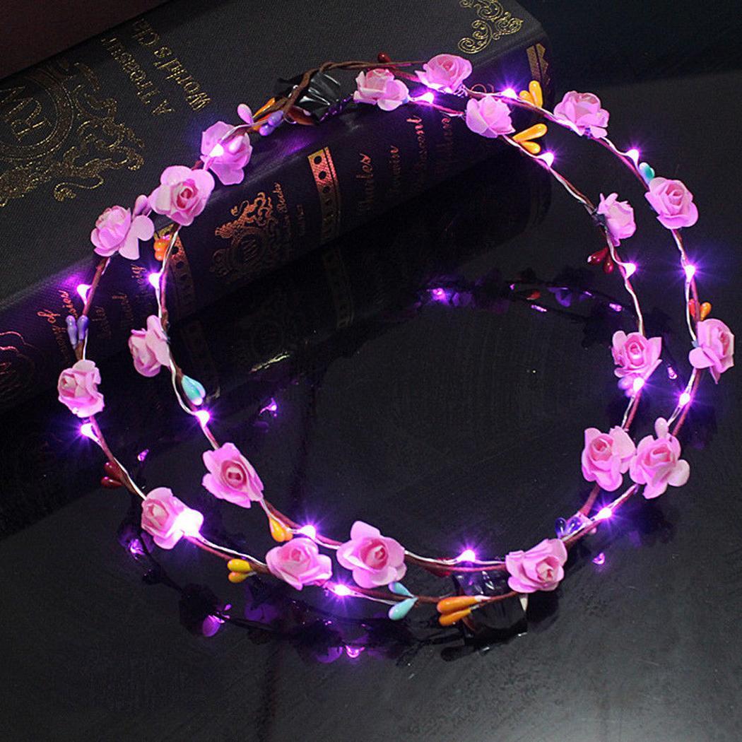 Ring Flowers Ornament LED Glowing Headpiece