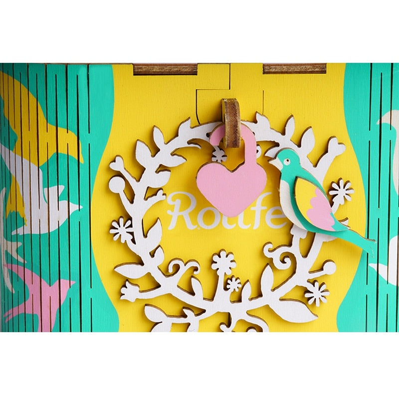 Handmade Dancing Ballerina Wooden Rotatable Music Box