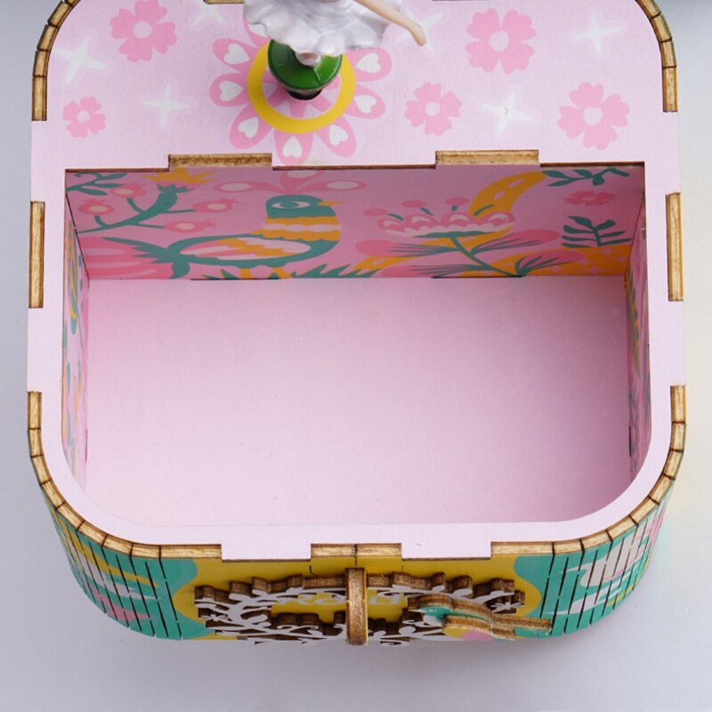 Handmade Dancing Ballerina Wooden Rotatable Music Box