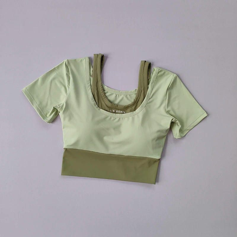 Two Piece Fun Island Summer Breathable Fitness Set