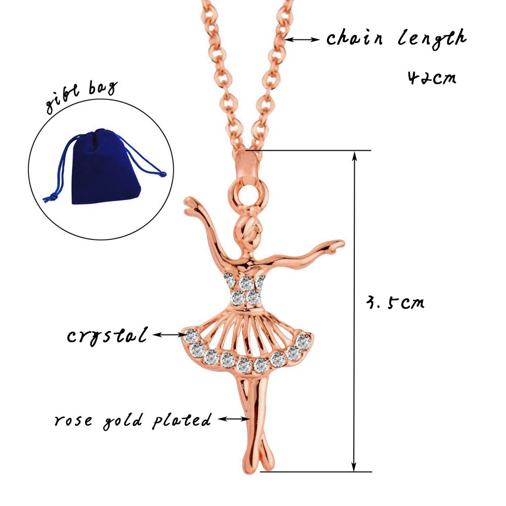 Elegant Rhinestone Ballet Pendant