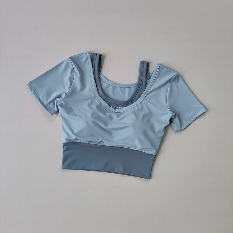 Two Piece Fun Island Summer Breathable Fitness Set