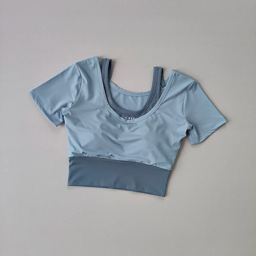 Two Piece Fun Island Summer Breathable Fitness Set